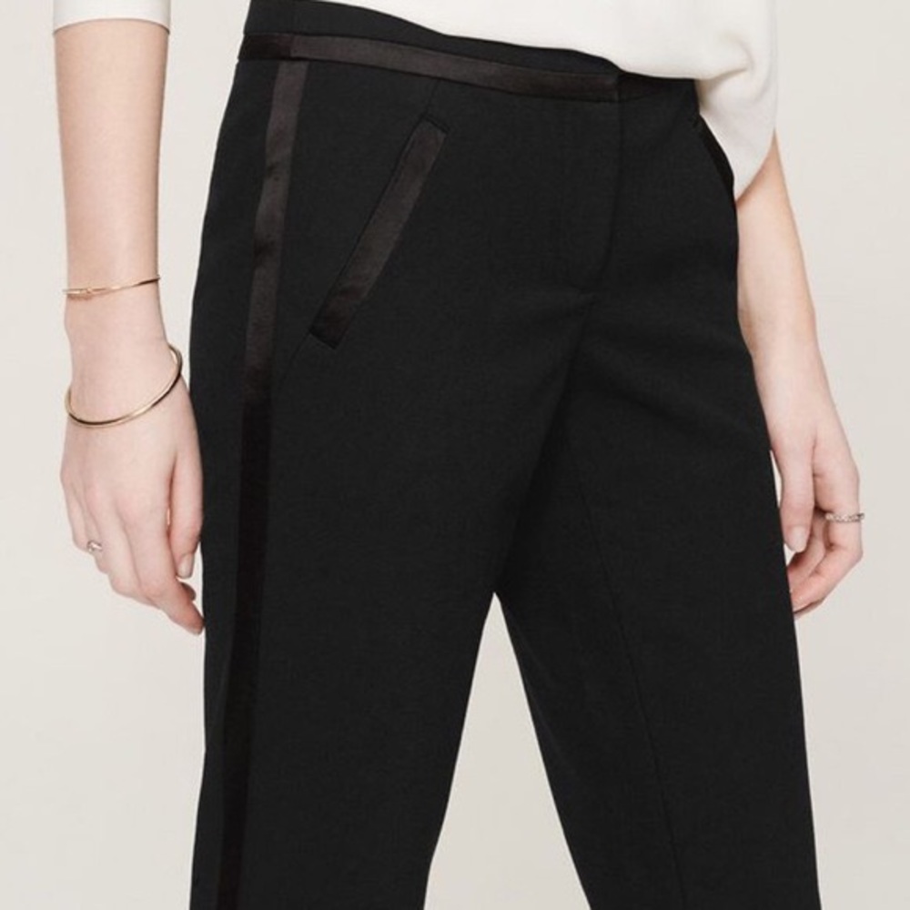 Ann Taylor Loft Straight Tuxedo pants Black